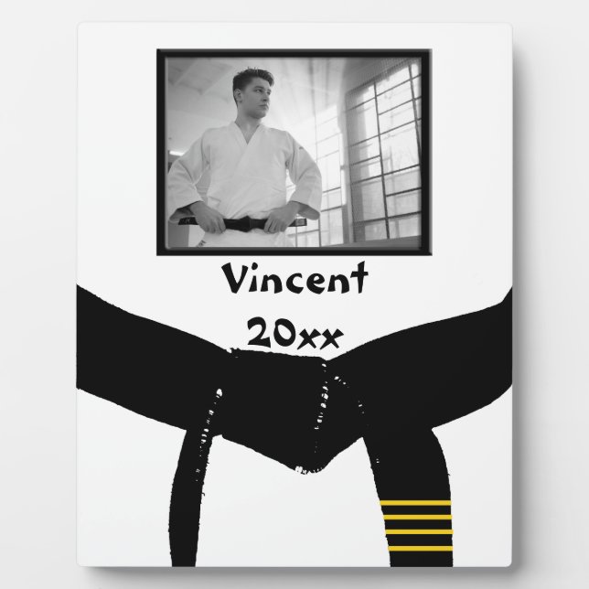 Martial Arts 4. Grad Black Belt Foto Keepake Fotoplatte (Vorderseite)