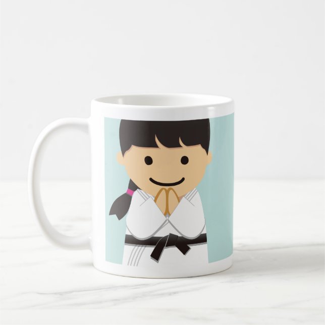 Martial Arts Black Belt Girl Kaffeetasse (Links)
