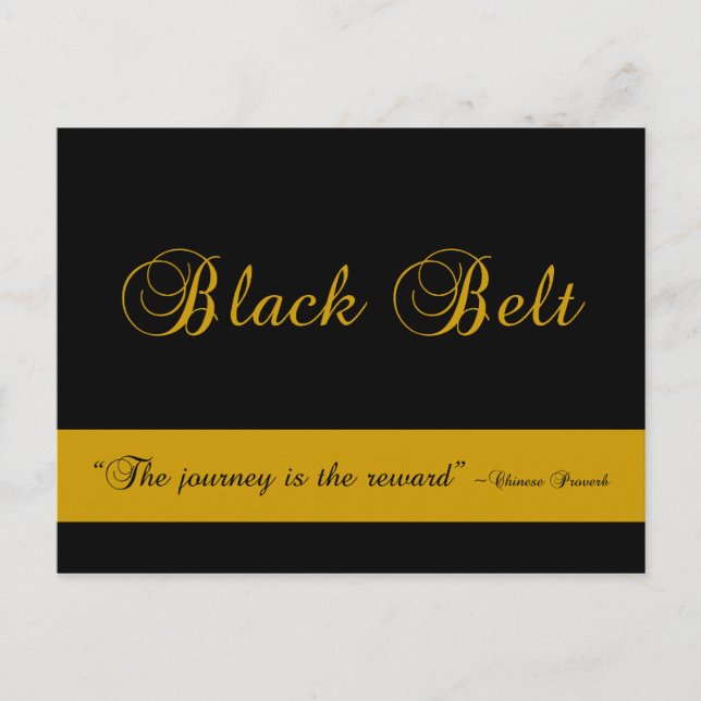 Martial Arts Black Belt Journey Herzlichen Glückwu Postkarte (Vorderseite)