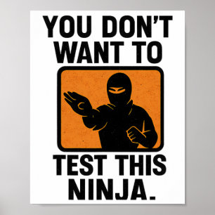 Martial Arts Boxing Ninja Gefahr Stift Grafik Poster