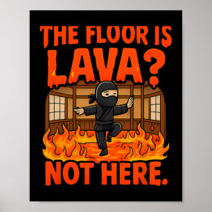 Martial Arts Boxing Ninja Lava Floor Dojo Spaß Poster
