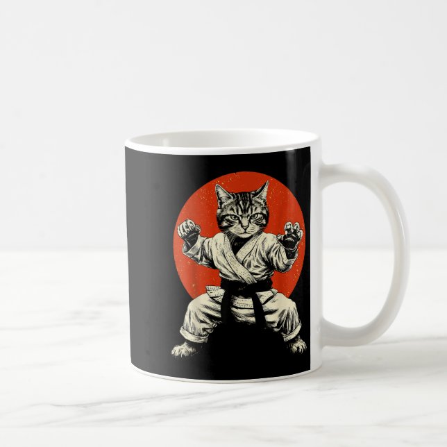 Martial Arts Cat Karate Judo Japanese Flag Funny J Kaffeetasse (Rechts)