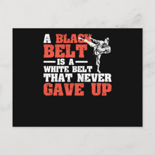 Martial Arts Ein schwarzer Gürtel ist ein weißer Postkarte
