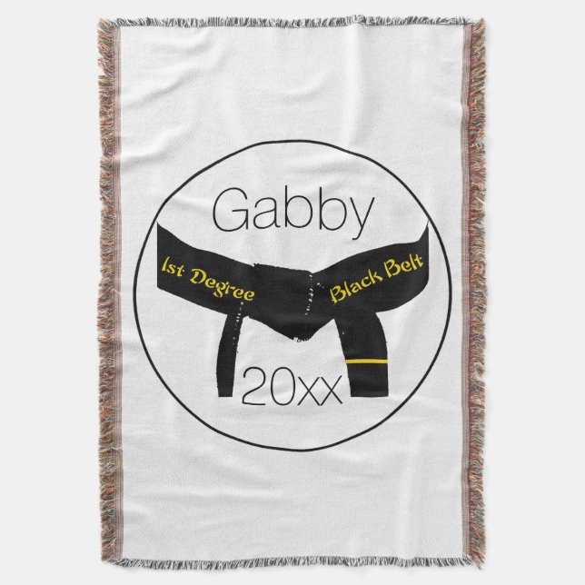 Martial Arts First Degree Black Belt Decke (Vorderseite Vertikal)