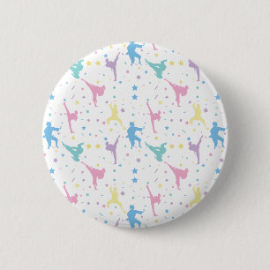 Martial Arts Karate Abstrakt Stars Glitzern Button