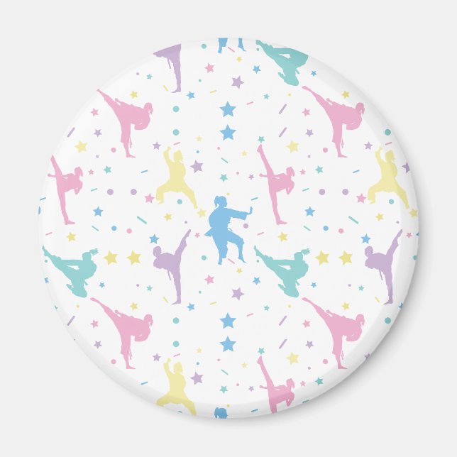 Martial Arts Karate Abstrakt Stars Glitzern Magnet (Vorne)