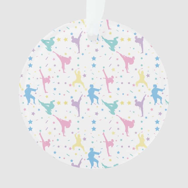 Martial Arts Karate Abstrakt Stars Glitzern Ornament (Vorderseite)