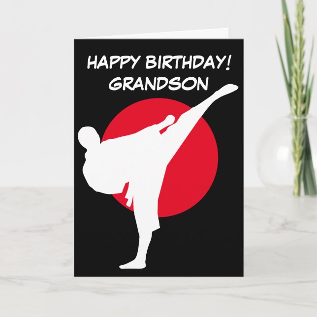 Martial Arts Karate Custom Happy Birthday Karte (Vorderseite)