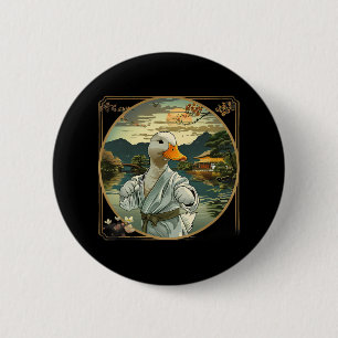 Martial Arts Karate Duck Sunset Garden Mixed Marti Button