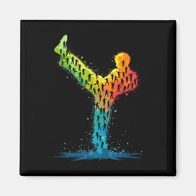 Martial Arts Karate Fighter Magnet (Vorne)