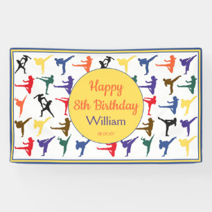 Martial Arts Karate Kinder Happy 8. Geburtstagsban Banner