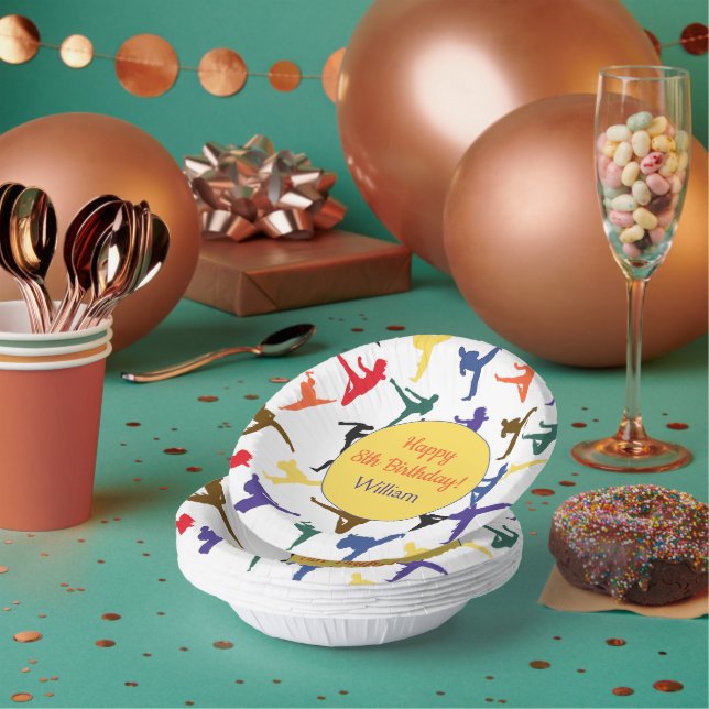 Martial Arts Karate Kinder Party Happy 8. Geburtst Pappteller (Multi)