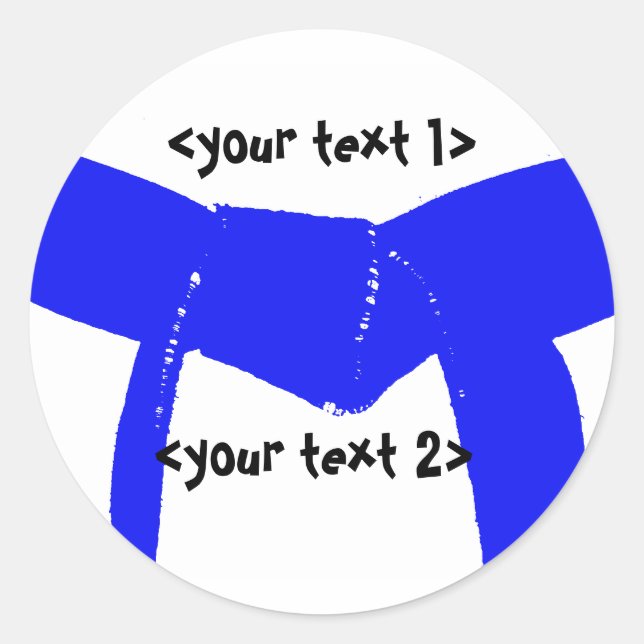 Martial Arts LIght Blue Belt Runder Aufkleber (Vorderseite)