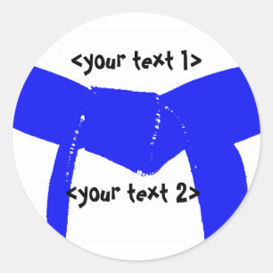 Martial Arts LIght Blue Belt Runder Aufkleber