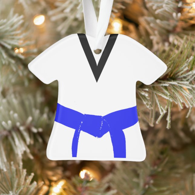 Martial Arts Light Blue Belt Uniform Ornament (Baum)