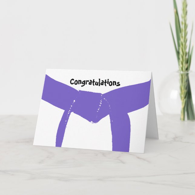 Martial Arts Lila Belt Herzlichen Glückwunsch Karte (Vorderseite)