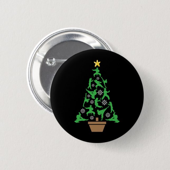 Martial Arts - Mädchen Karate Weihnachtsbaum Button (Vorne & Hinten)