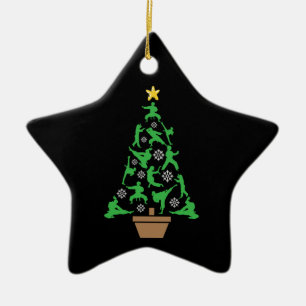 Martial Arts - Mädchen Karate Weihnachtsbaum Keramik Ornament