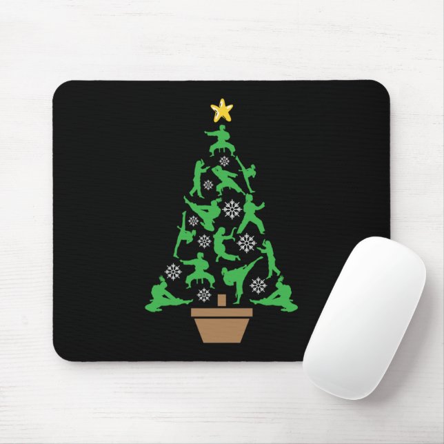 Martial Arts - Mädchen Karate Weihnachtsbaum Mousepad (Mit Mouse)