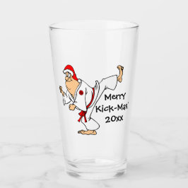 Martial Arts Merry Kick-Mas Weihnachten Glas