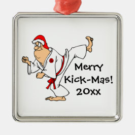 Martial Arts Merry Kick-Mas Weihnachten Ornament Aus Metall