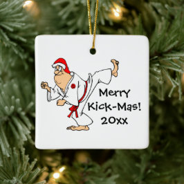 Martial Arts Merry Kick-Mas Weihnachtszeit Keramikornament