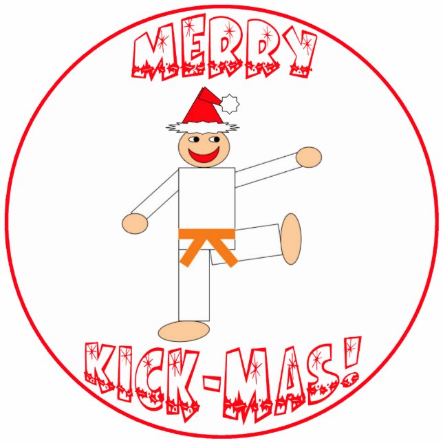 Martial Arts Orange Belt Weihnachtsdekoration Fotoskulptur Ornament (Vorne)