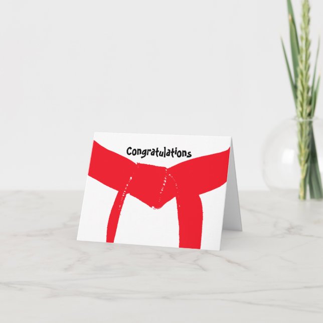 Martial Arts Red Belt Herzlichen Glückwunsch Karte (Vorderseite)