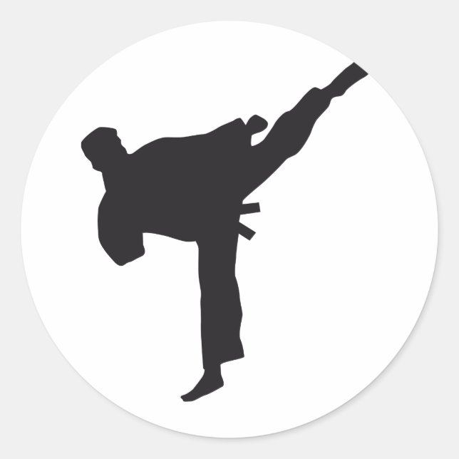 martial arts runder aufkleber (Vorderseite)