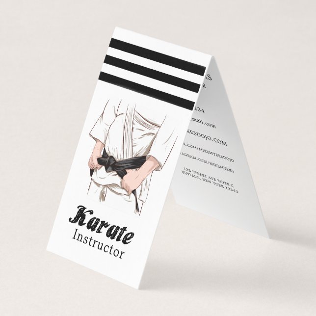 Martial Arts Sensei Black Belt Business Card Visitenkarten (Vorderseite)