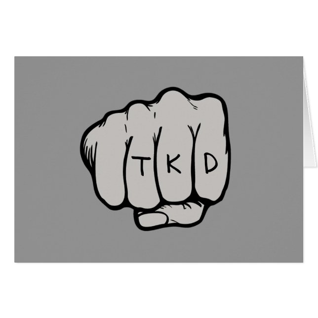 Martial Arts TKD Taekwondo Fist Grau (Vorderseite (Horizontal))