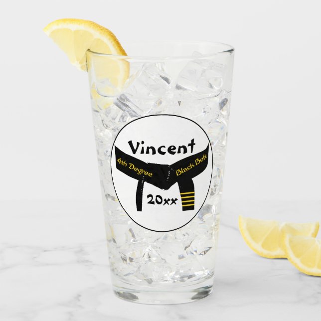 Martial Arts Vierte Stufe Schwarzer Gürtel Glas (Vorderseite Ice)