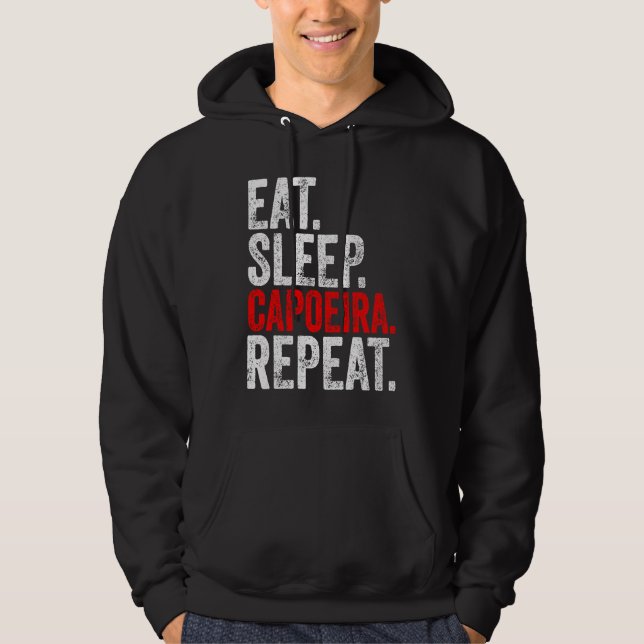 Martial Ninja Costume  Eat Sleep Capoeira Repeat Hoodie (Vorderseite)