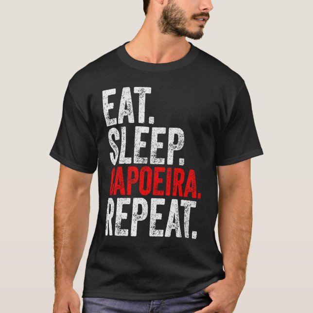 Martial Ninja Costume  Eat Sleep Capoeira Repeat T-Shirt (Vorderseite)