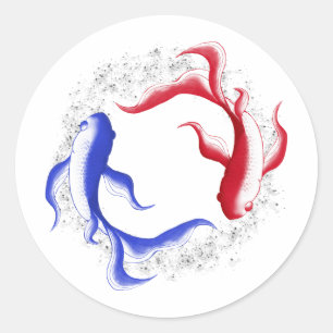 Martialischer Fluss Abstract Yin Yang Kampfkunst Runder Aufkleber