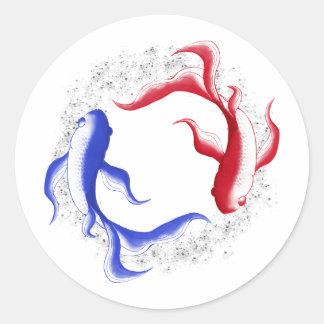 Martialischer Fluss Abstract Yin Yang Kampfkunst Runder Aufkleber