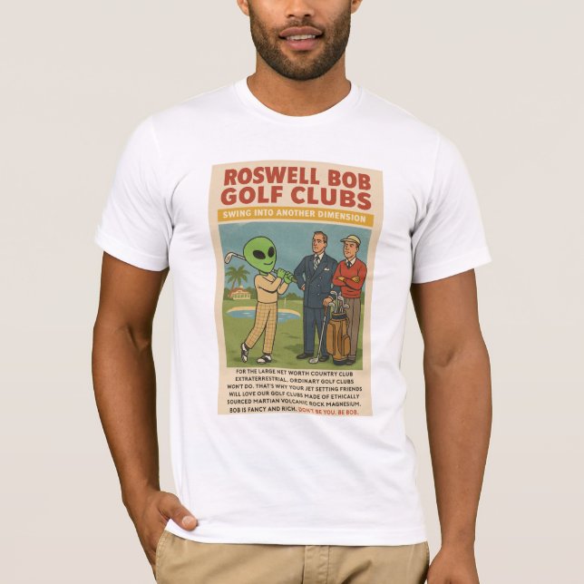 Martian Golf Clubs 1950er Roswell Außerirdischen R T-Shirt (Vorderseite)