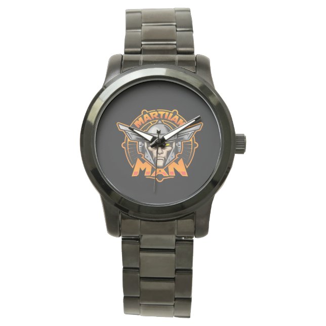 Martian Man Futuristic Logo Art Armbanduhr (Vorderseite)