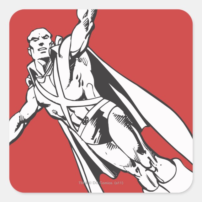 Martian Manhunter Soars 2 Quadratischer Aufkleber (Vorderseite)