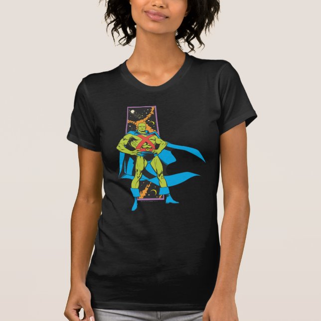 Martian Manhunter & Space Background T-Shirt (Vorderseite)