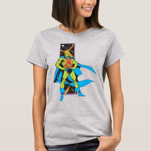 Martian Manhunter & Space Background T-Shirt (Vorderseite)