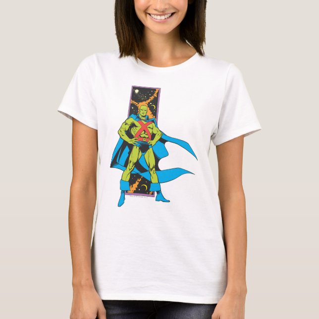 Martian Manhunter & Space Background T-Shirt (Vorderseite)