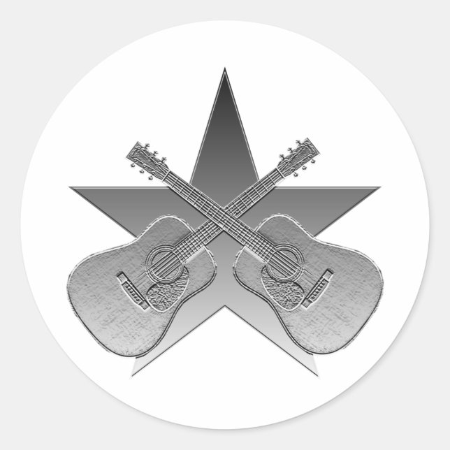 Martin D28 Metallic Star Runder Aufkleber (Vorderseite)