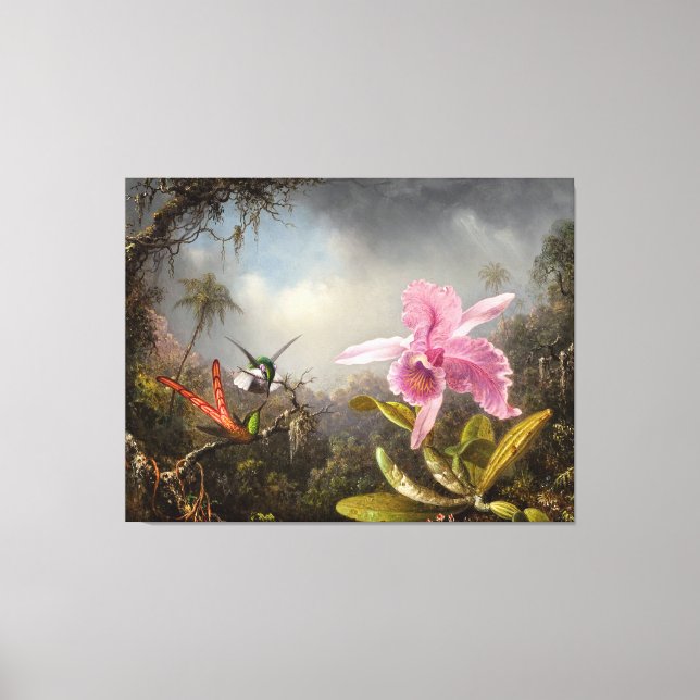 MARTIN J. HEADE Orchid mit zwei Hummingbirds 1871 Leinwanddruck (Vorderseite)