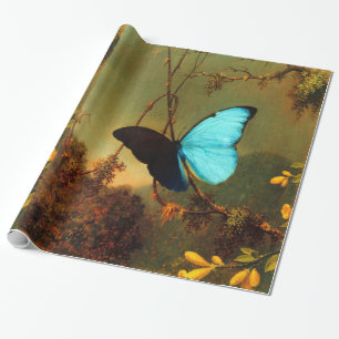 Martin Johnson Heade Blue Morpho Butterfly Vintag Geschenkpapier