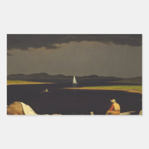 Martin Johnson Heade - Gewitter nähern Rechteckiger Aufkleber