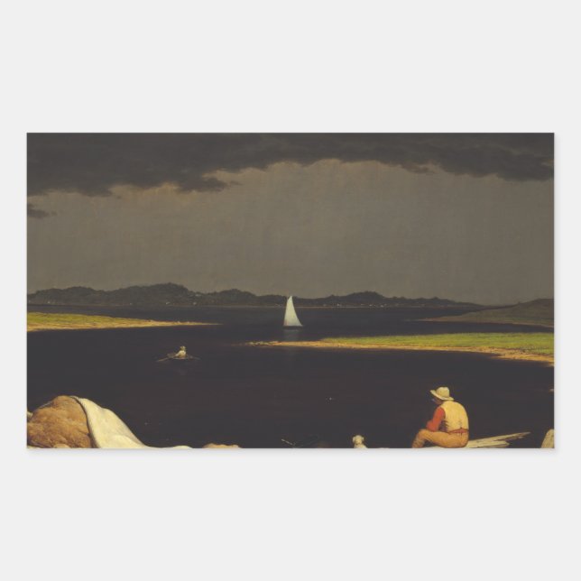 Martin Johnson Heade - Gewitter nähern Rechteckiger Aufkleber (Vorderseite)
