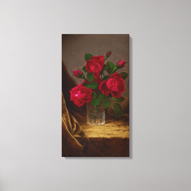 Martin Johnson Heade Jacqueminot Rose Leinwanddruck (Vorderseite)