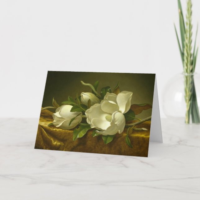 Martin Johnson Heade - Magnolias auf Gold Velvet Karte (Vorderseite)