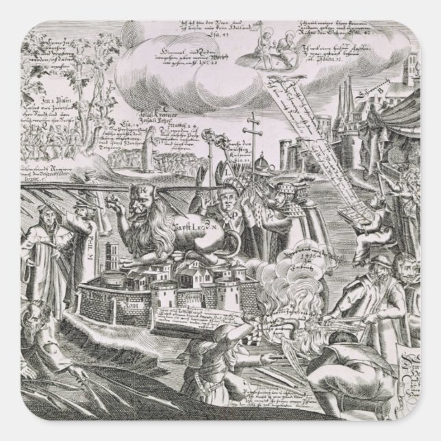 Martin Luther 2 Quadratischer Aufkleber (Vorderseite)